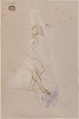 Standing Male Figure with Right Arm Extended (recto); Seated Male Figure (verso), Romulo Cincinnato (Italian, Florence ca. 1540–1597/98 Madrid), Pen and brown ink (recto); seated male figure in pen and brown ink (in part cut off) (verso)